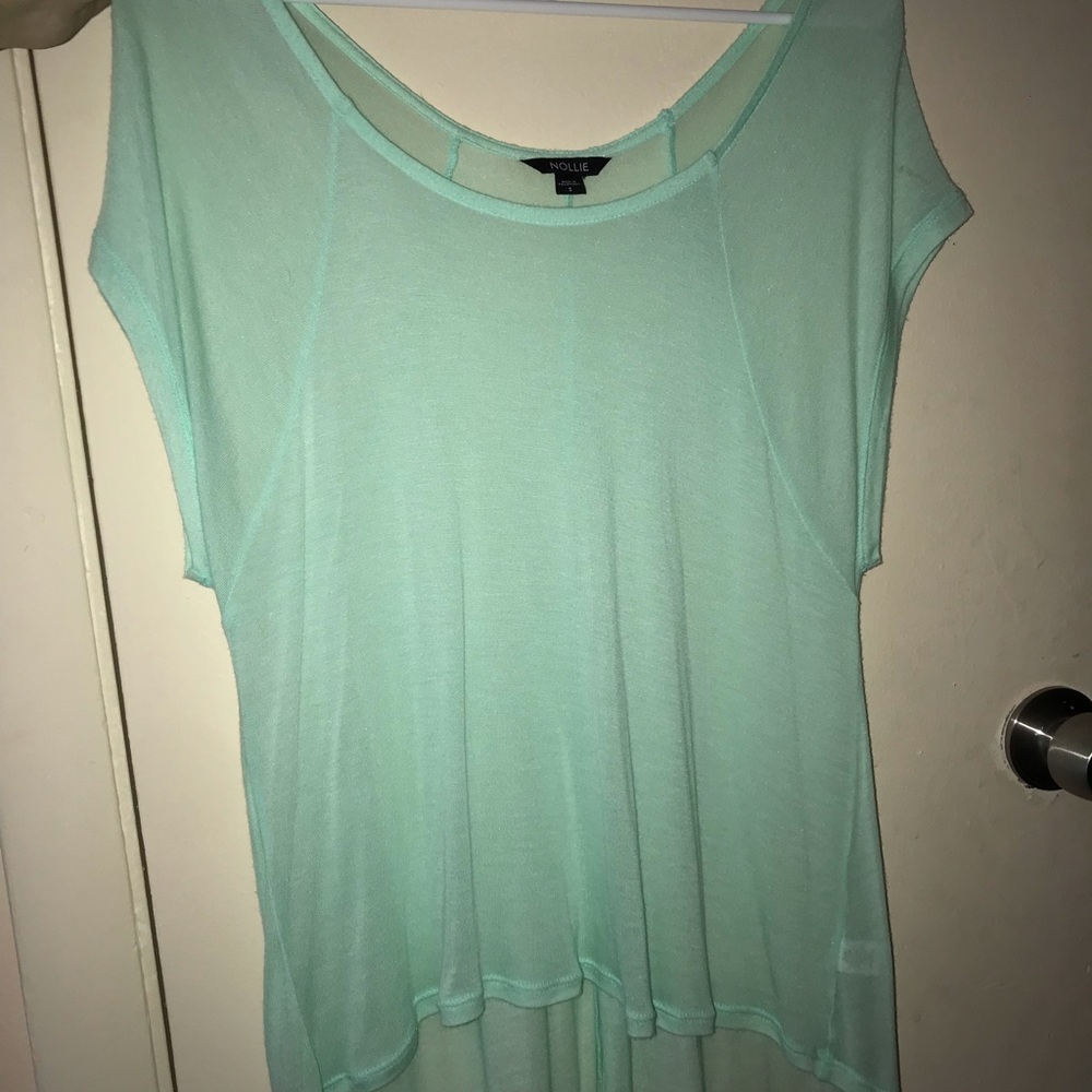 Mint green see through blouse